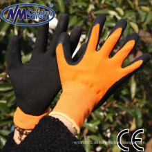 NMSAFETY 13 gauge schwarz schaum latex sicherheit arbeit latex handschuh garten latex gummi handschuhe